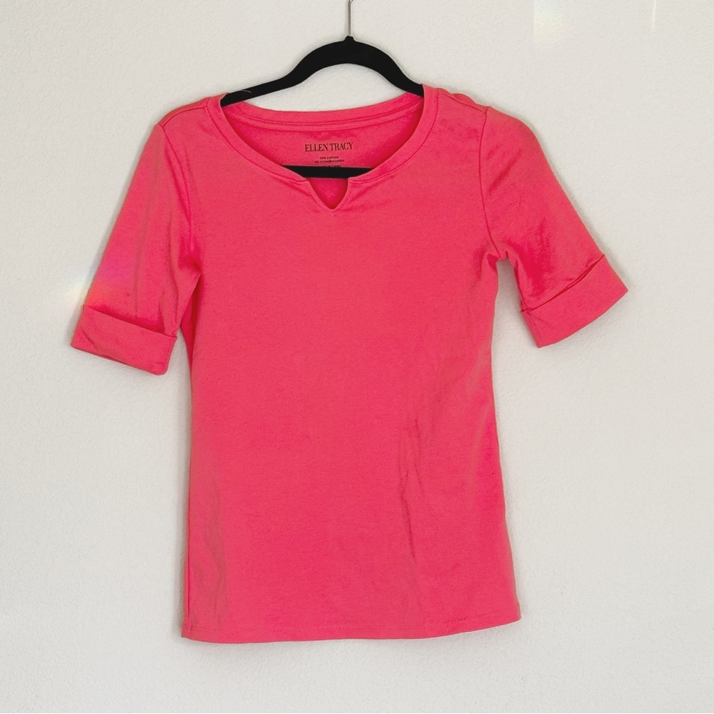 Coral 3/4 sleeve shirt